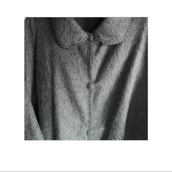 Alpaca Camargo Peru Wool Poncho Sweater Shawl Cocoon Oversized Boho Gray OS - Picture 2 of 9